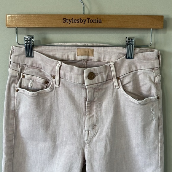 MOTHER The Looker Crop Jean Sexy Just Walked Into Town Blush Pink Sz 27 - Picture 4 of 14